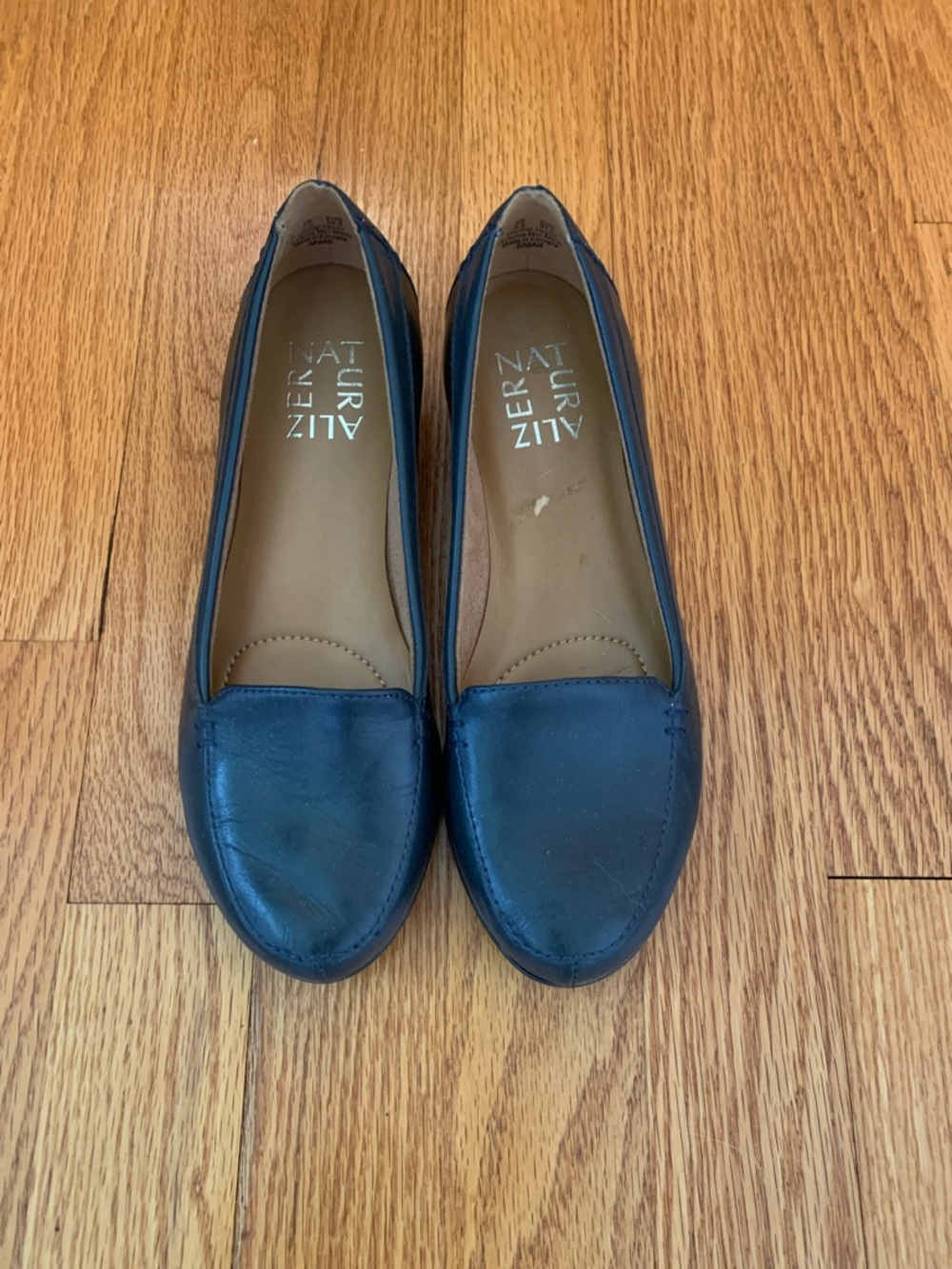 Naturalizer Navy Leather Slip-On Loafers